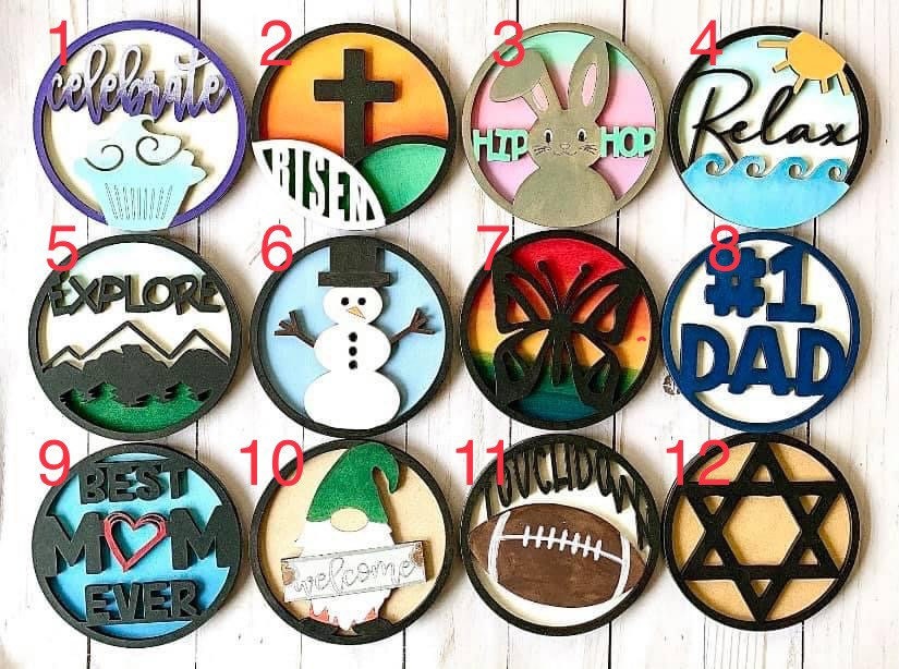 DIY Craft Kit, Round shiplap frame with inserts Unfinished Wood - Wooden Blanks- Wooden Shapes - laser cut shape - Paint Party